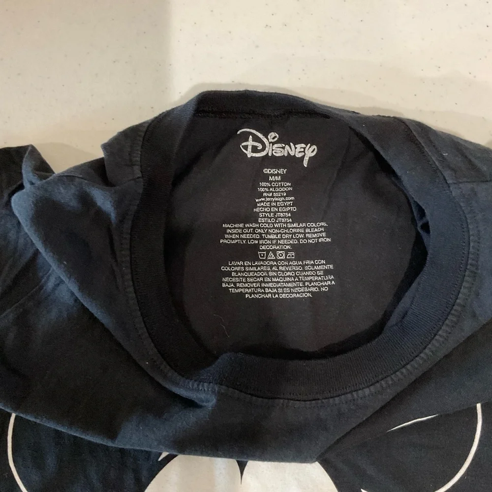Disney Mickey Mouse T-Shirt Black Double Sided Graphic Cap Sleeve Girl’s Size M